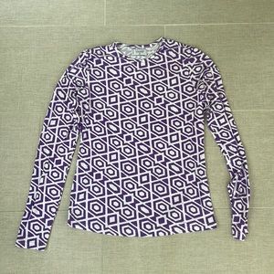 Mott 50 Purple and white long sleeve shirt size medium